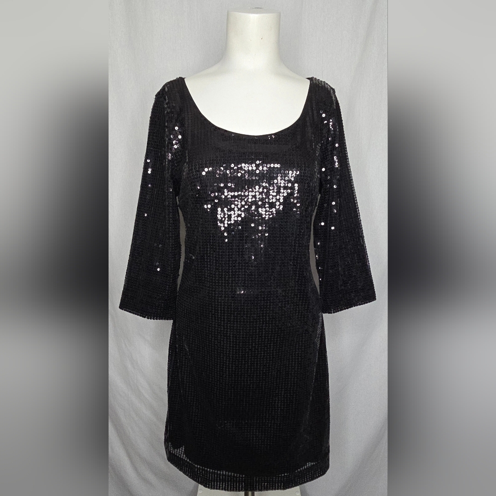 White House‎ Black Market Black Sequin Wedding Guest Dress Size S NWOT